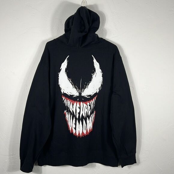 🔥🔥 “NWT” MARVEL VENOM Spider-Man Puff Print Graphic Hoodie Sweatshirt Sz 2XL - Picture 6 of 9